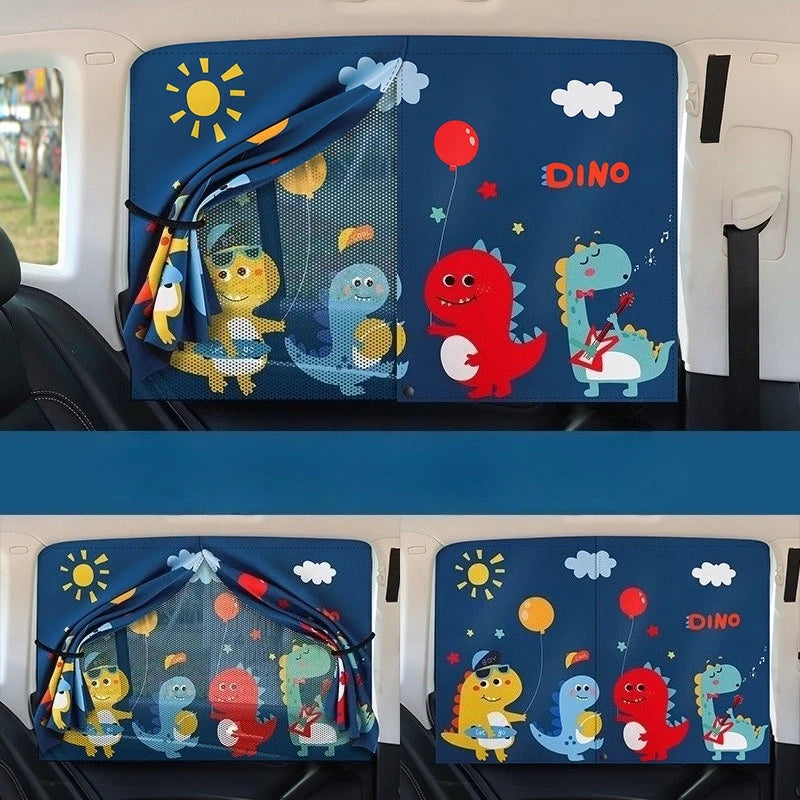 Universal Baby Safety Seat Sunshade Cover Cartoon Magnetic Curtain Car Window Sunshade UV Protection for Kid Newborn Accessories