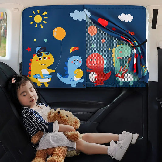 Universal Baby Safety Seat Sunshade Cover Cartoon Magnetic Curtain Car Window Sunshade UV Protection for Kid Newborn Accessories